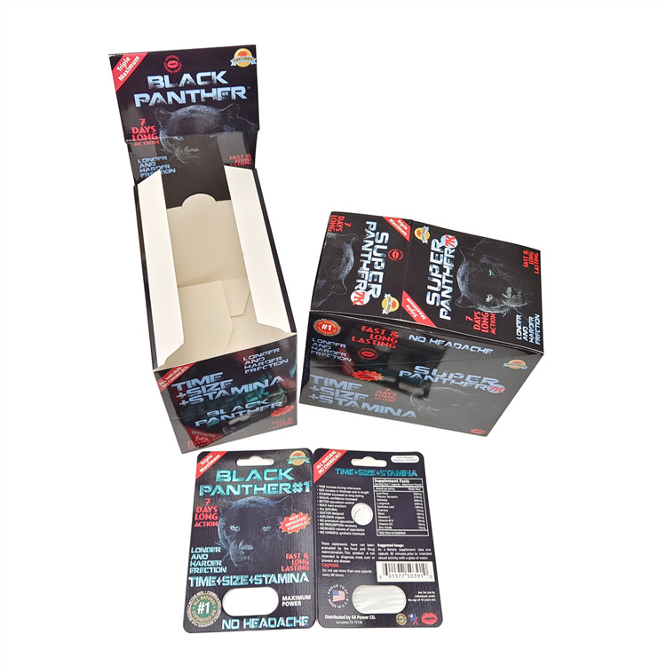 थोक राइनो शहद मुद्रित सोना रहस्य चमत्कार शहद 3 डी पेपर कार्ड डिस्प्ले बॉक्स शहद की थैली पैकेजिंग