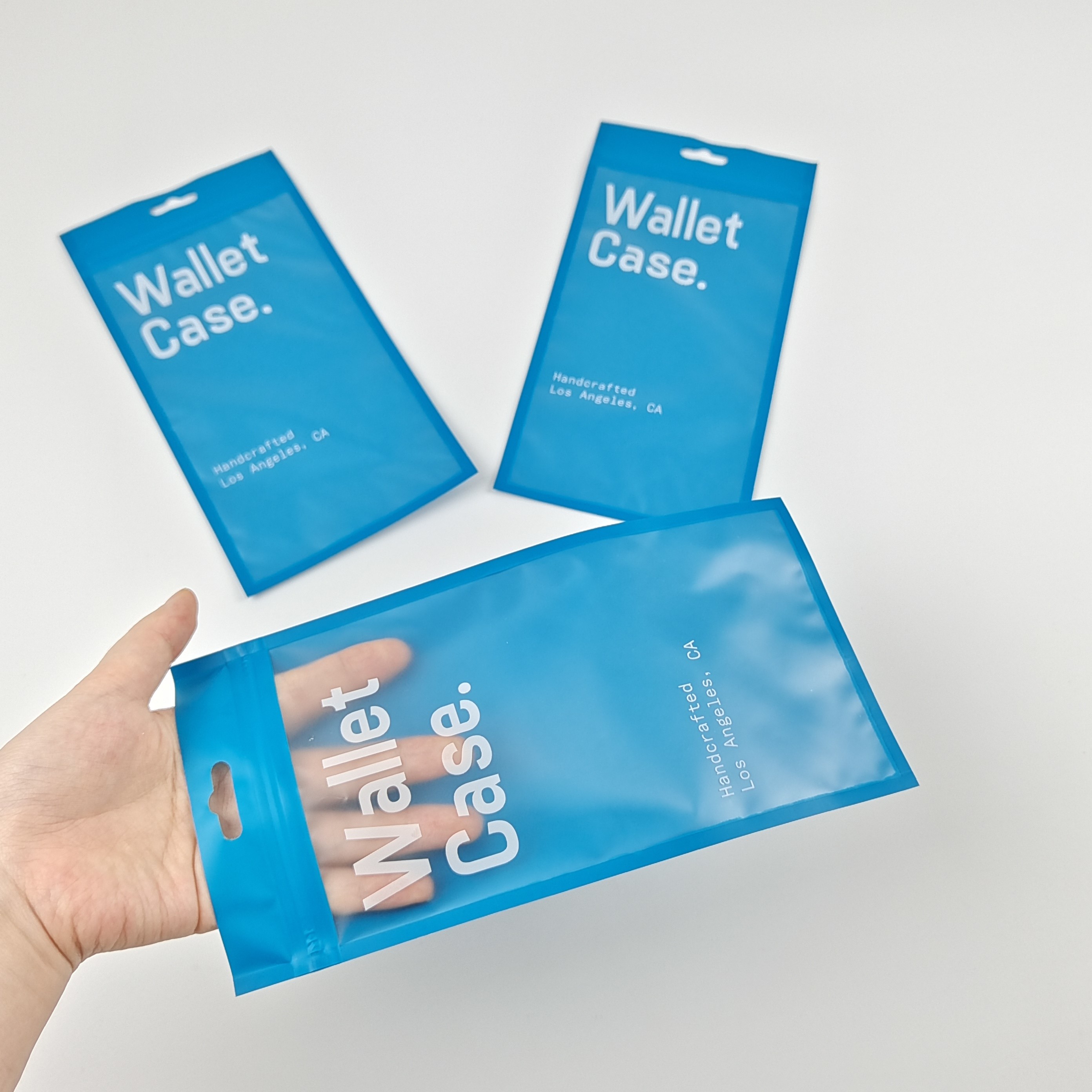 थ्री साइड सील ज़िप फ्लैट वॉलेट केस फोन केस प्लास्टिक पैकेजिंग बैग