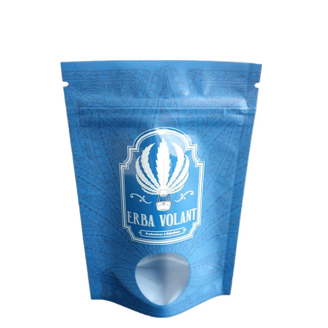 गंध प्रतिरोधी बैग स्पॉट यूवी चमकदार खिड़की 3.5g सीबीडी फूल पैकेजिंग बैग ज़िपर के साथ