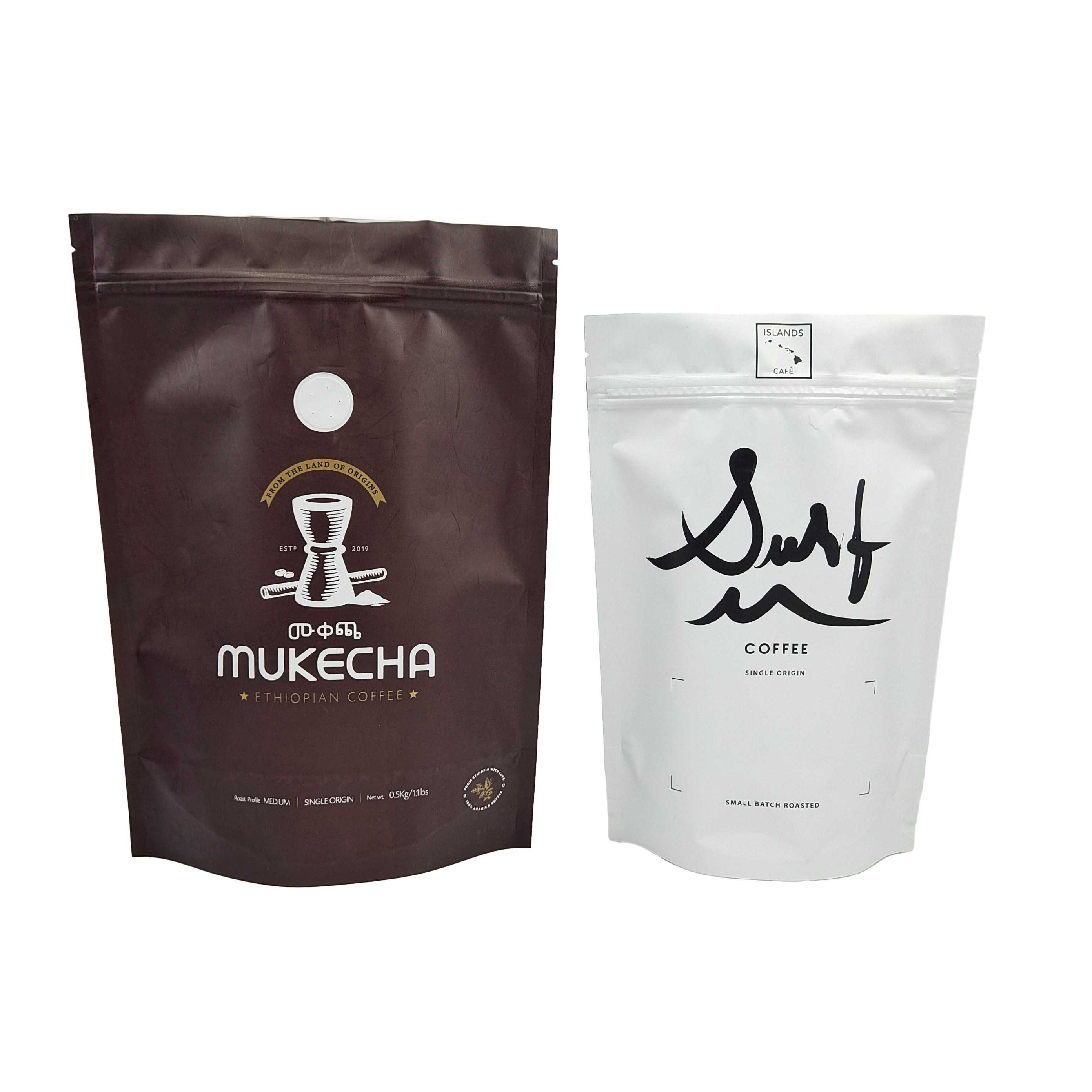 कस्टम खाद्य ग्रेड रंगीन बैग लोगो मुद्रित पैकेजिंग कॉफी खड़े हो जाओ वाल्व के साथ ज़िपर बैग