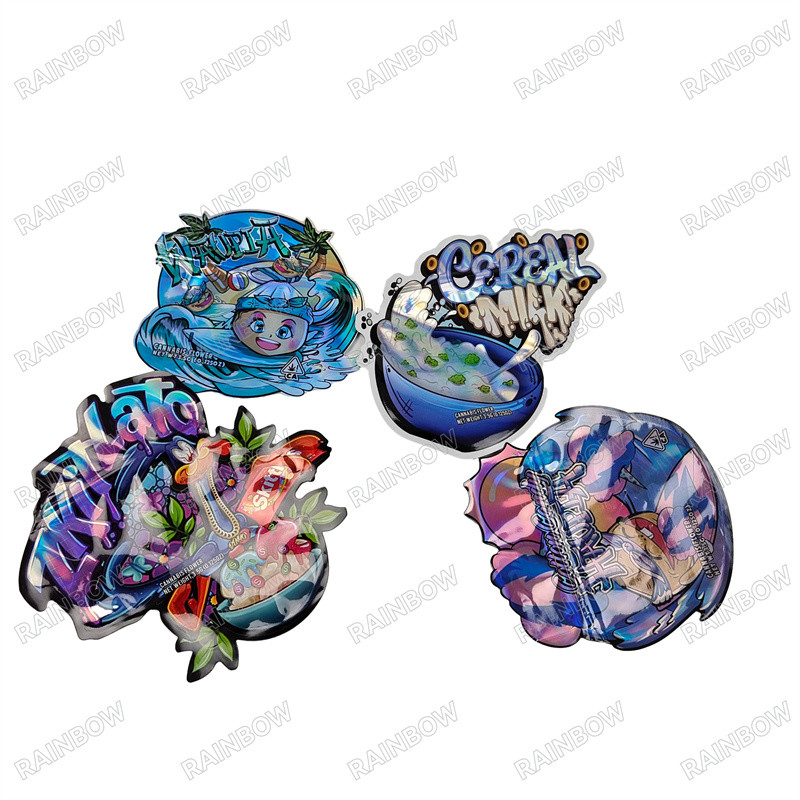 CMYK पैनटोन रंग 3.5g 7g 14g 28g विशेष आकार के बैग