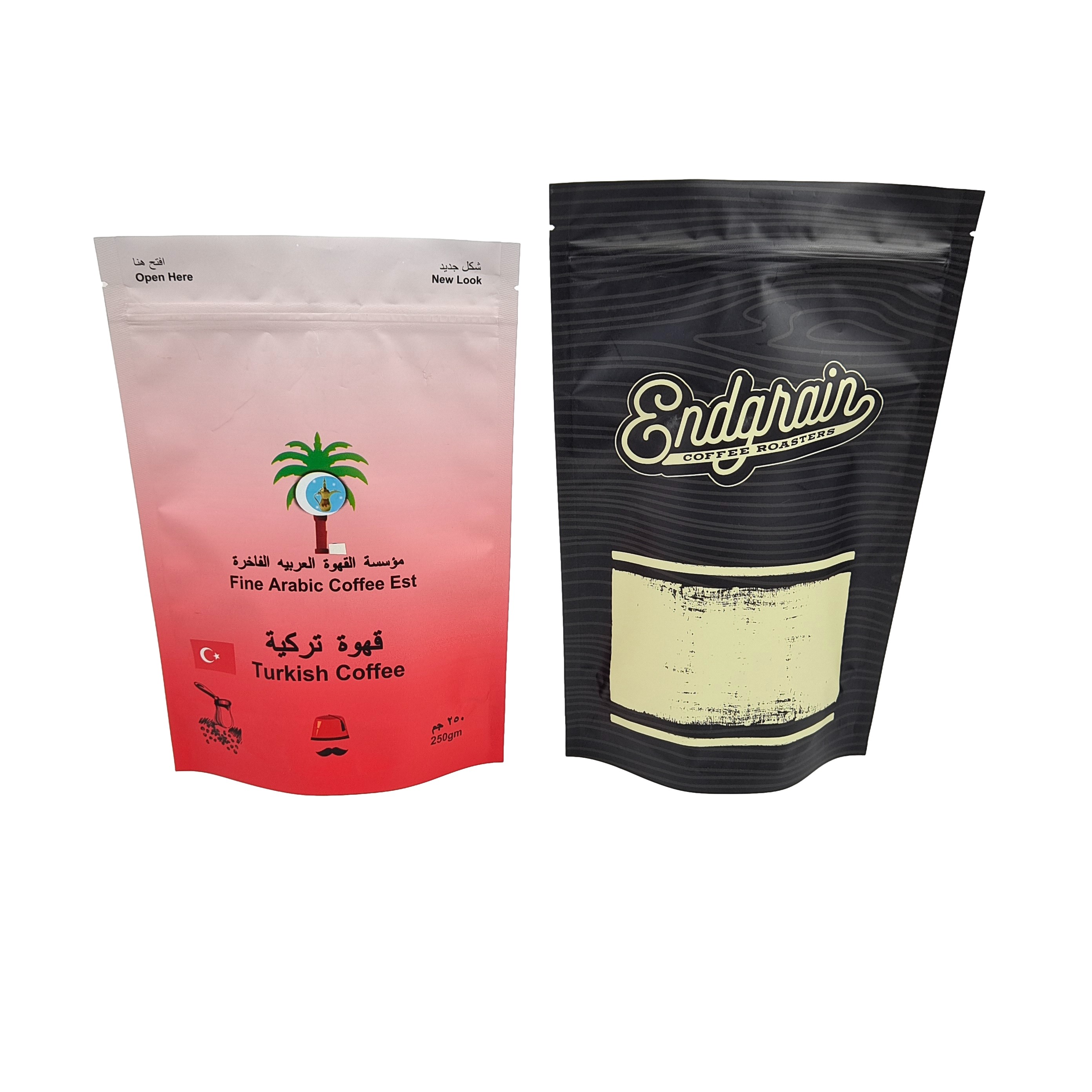 कस्टम लोगो उच्च गुणवत्ता वाले स्टैंड अप कॉफी बैग के साथ वाल्व आसान आंसू ज़िपर एल्यूमीनियम पन्नी बैग