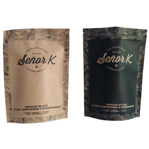 फ्लैट बॉटम बैग फूड पैकेजिंग फिल्म सादा सफेद प्रिंटिंग टॉप एयर वाल्व के साथ भरना