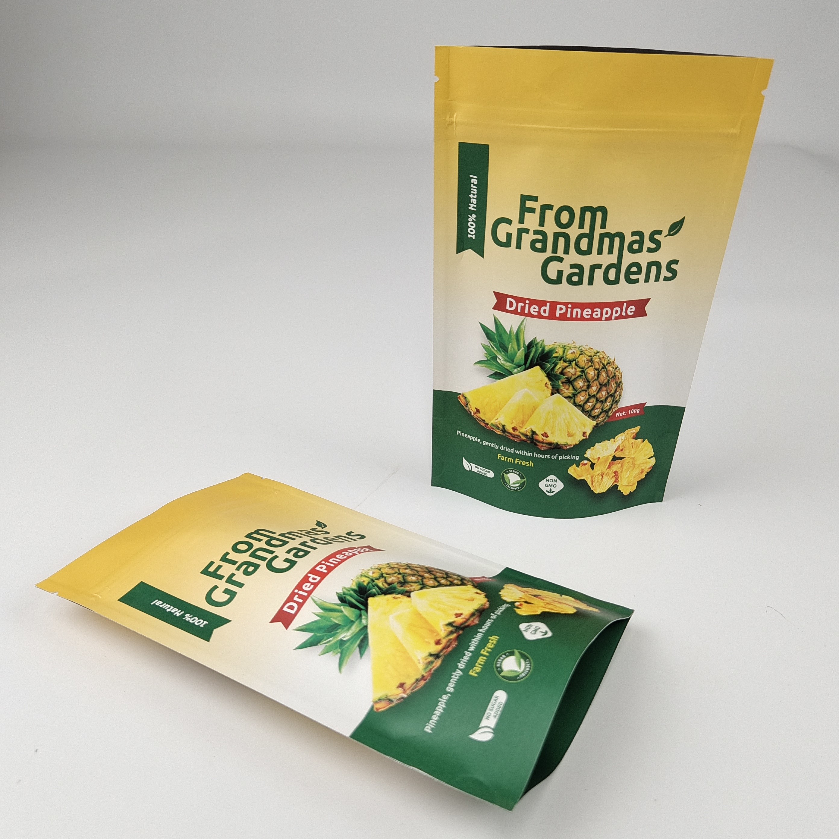 इको फ्रेंडली कस्टम डिजिटल प्रिंटिंग स्टैंड अप बैग टियर नॉच सूखे फल केशव नट्स प्लास्टिक पॉच पैकेजिंग