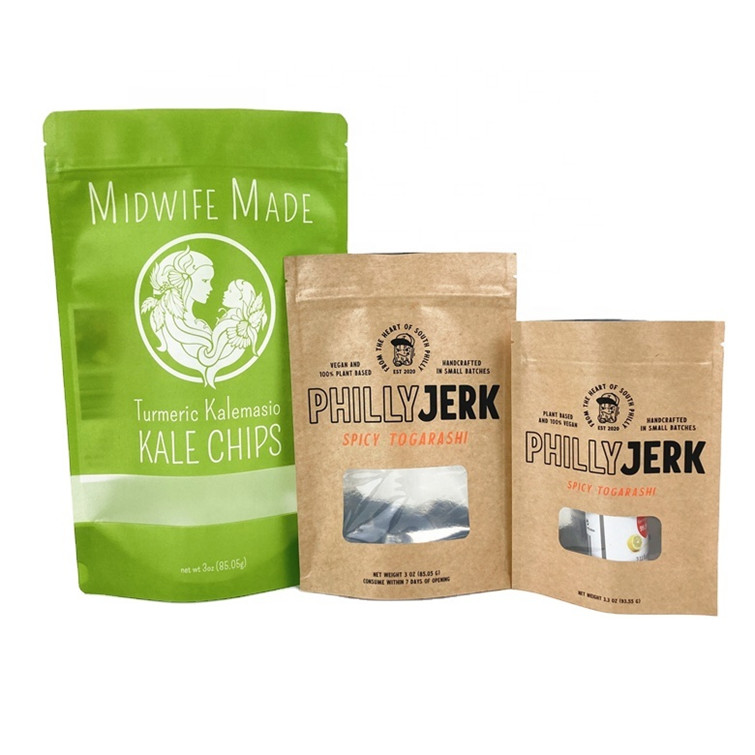 कस्टम निजी लोगो कुकी केक के लिए सफेद क्राफ्ट पेपर बैग अखरोट खाद्य पदार्थ पाउडर पालतू भोजन 100% बायोडिग्रेडेबल गंध सबूत बी