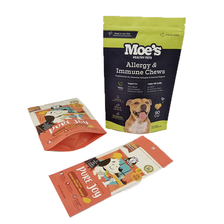 कस्टम इको फ्रेंडली व्हाइट क्राफ्ट पेपर आम पाउडर नट्स पालतू भोजन बायोडिग्रेडेबल ज़िपर गंध प्रूफ पेपर पैकेजिंग बैग