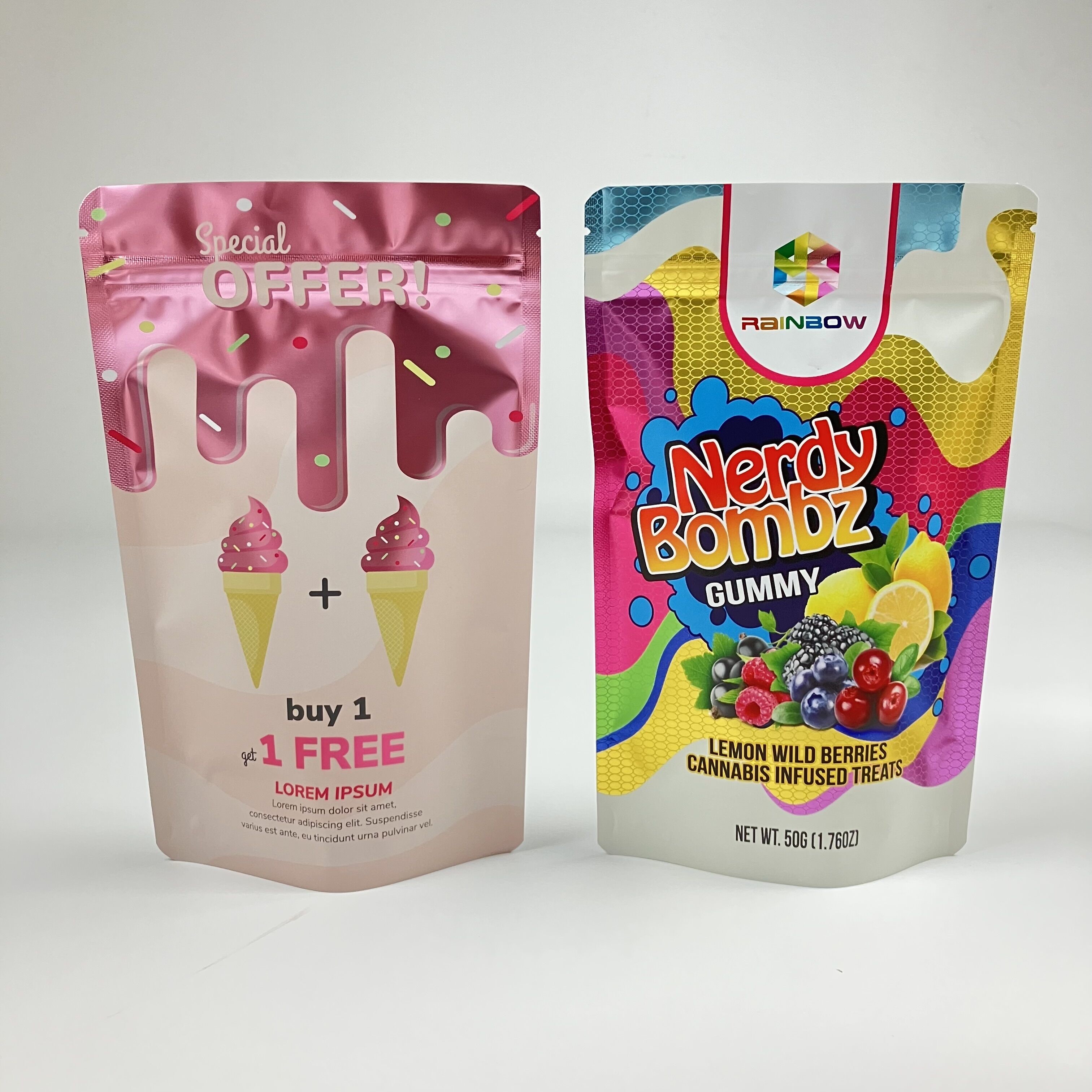 फैक्टरी सीधे कस्टम पुनः बंद करने योग्य ज़िप लॉक बैग वीएमपीईटी गंध सबूत खाद्य ग्रेड खड़े हो जाओ ज़िप बैग