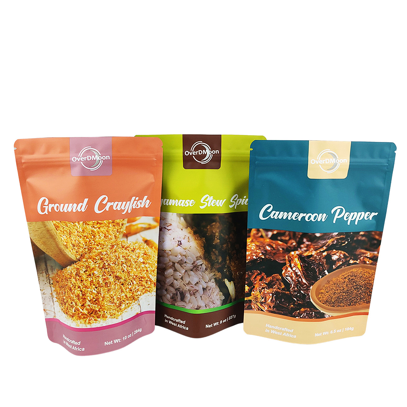 मैट समाप्त 250 ग्राम मसाला पैकेजिंग के लिए प्लास्टिक बैग खाद्य ग्रेड मसाला बैग