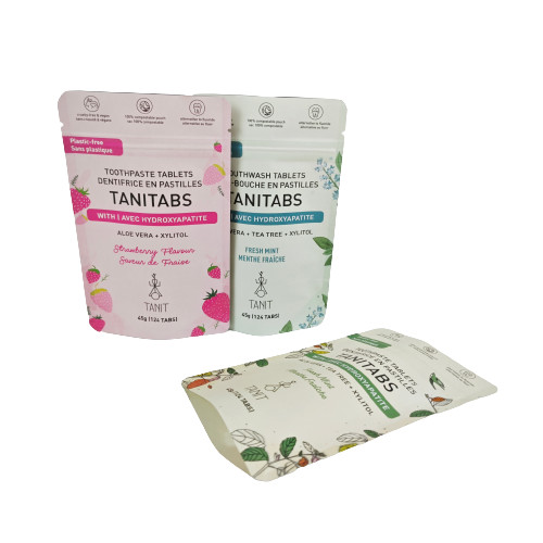 डीगैस वाल्व हाँ चाय बैग स्टैंड अप बैग के लिए पैकेजिंग क्राफ्ट पेपर बैग