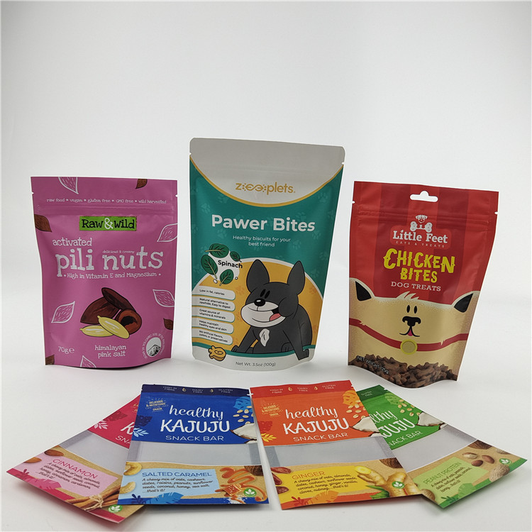 बेस्ट सेलिंग रीसाइक्लेबल पर्यावरण के अनुकूल कस्टम मुद्रित खाद्य ग्रेड बैग के साथ ज़िपर स्नैक पैकेजिंग के लिए