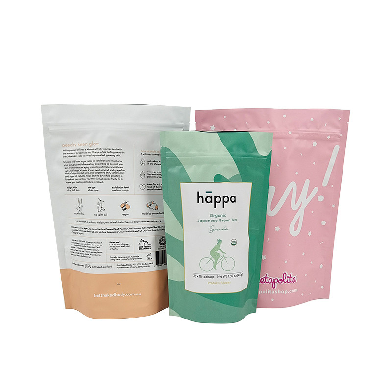 स्टैंड अप/डॉय पैक/डॉय पैक/डॉय पैक पैकेजिंग शीर्ष ज़िपर के साथ एल्यूमीनियम पन्नी बैगिंग