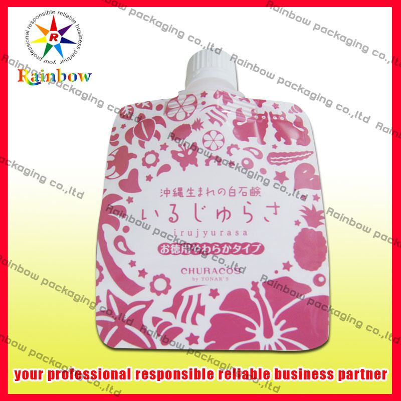 रस, पीईटी / AL / PE के लिए पन्नी टोंटी पाउच पैकेजिंग हीट सील ऊपर खड़े हो जाओ