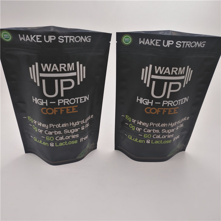 खाद्य ग्रेड पुन: प्रयोज्य स्टैंड अप प्लास्टिक पाउच पैकेजिंग पन्नी कॉफी बैग 250 ग्राम 500 ग्राम 1 किग्रा