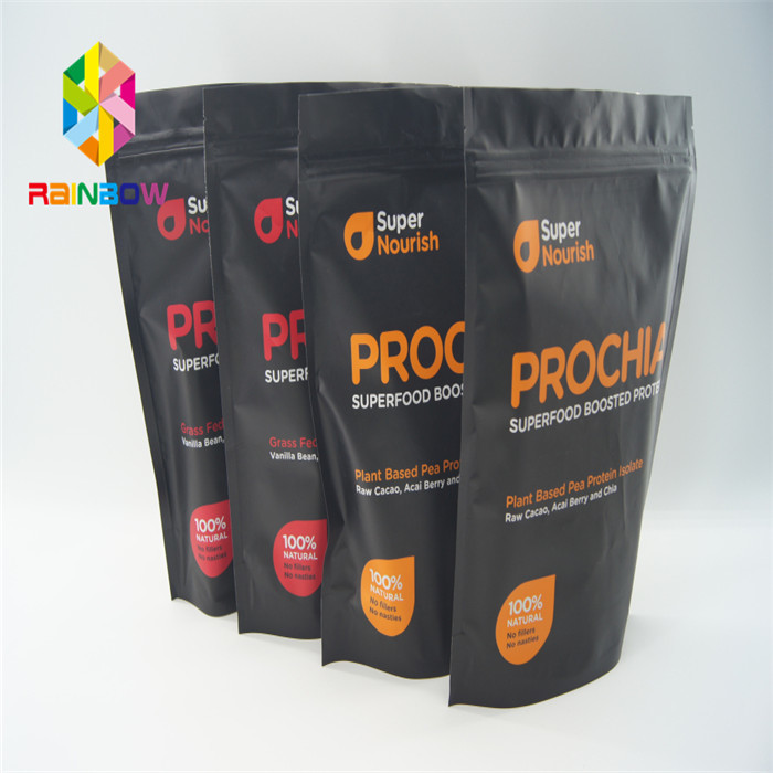 स्नैक्स / कैंडी / बिस्कुट के लिए अनुकूलित प्रिंटिंग स्टैंड अप बैग टियर नॉच