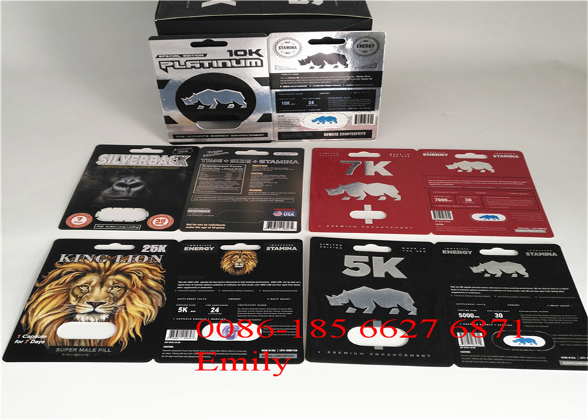 राइनो 69 ब्लिस्टर कार्ड पैकेजिंग 9 x 12 सेमी ग्लॉसी सरफेस फिनिशिंग के साथ