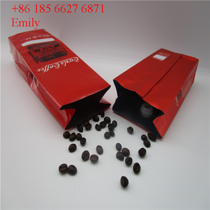 जिपर पन्नी थैली पैकेजिंग 250g 500g एक तरह से वाल्व के साथ