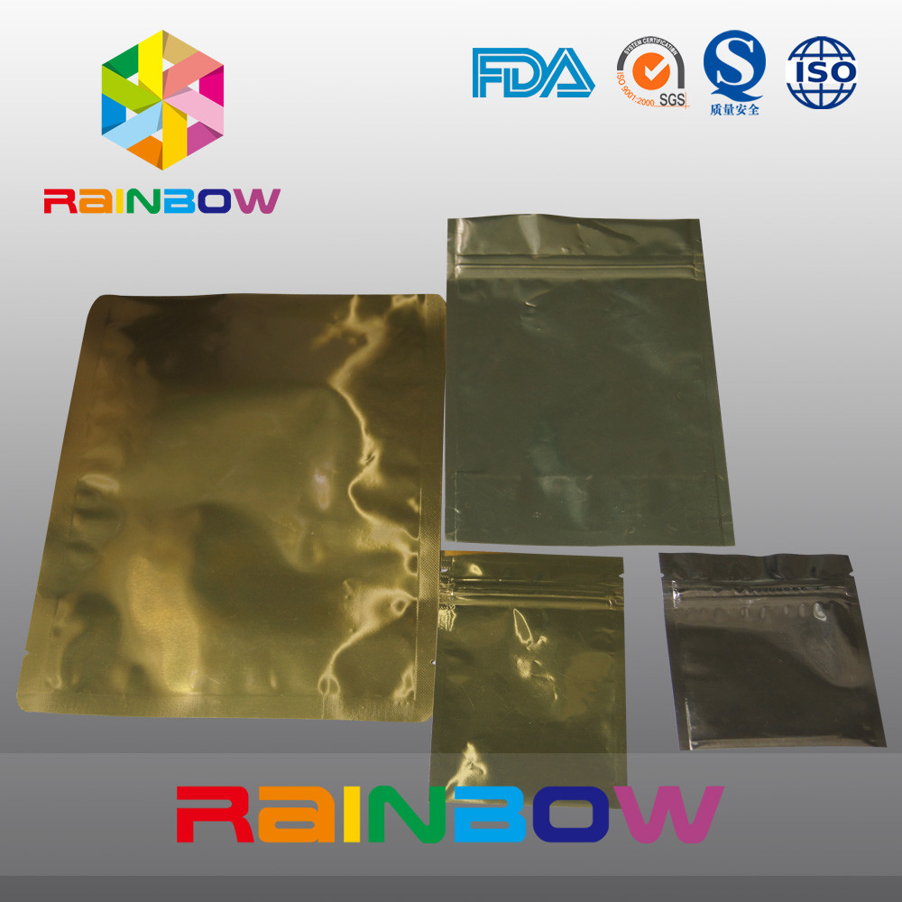 इलेक्ट्रॉनिक उत्पादों के लिए गोल्ड एल्यूमीनियम पन्नी विरोधी स्थैतिक बैग जिपर पाउच पैकिंग