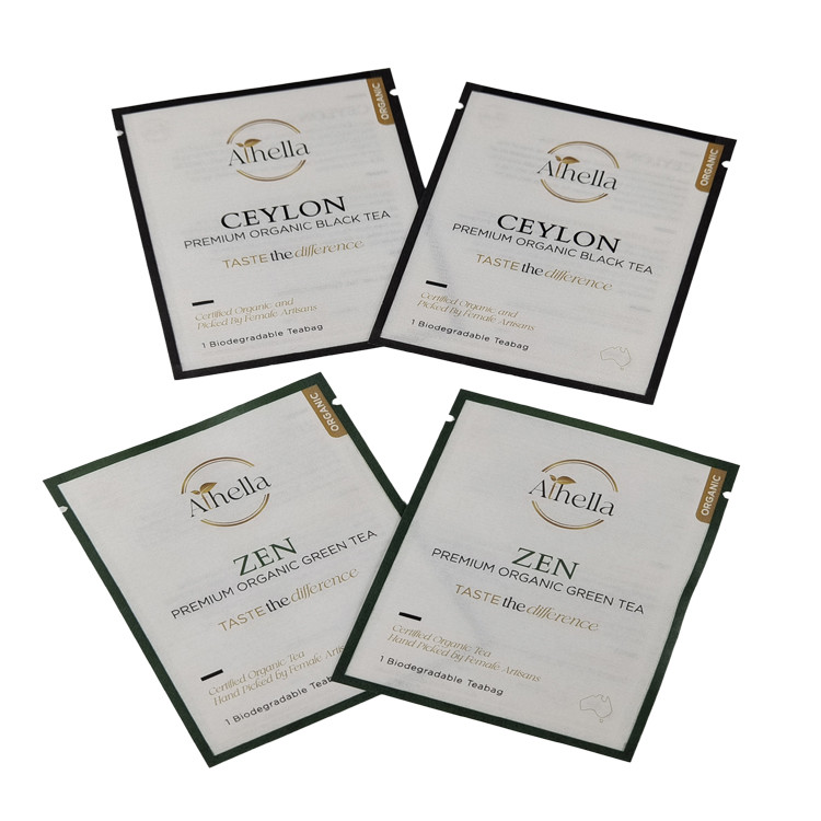 चाय कॉफी पाउडर के लिए कस्टम कम्पोस्टेबल छोटे आकार की थैली गमी के लिए बायोडिग्रेडेबल क्राफ्ट पेपर पाउच