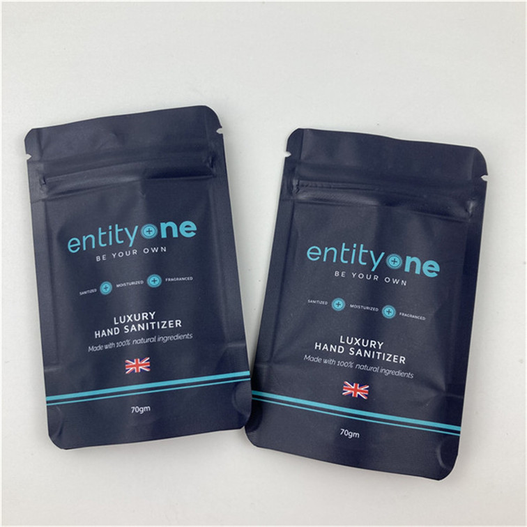 ज़िपर के साथ कस्टम लोगो मुद्रित स्टैंड अप पाउच, मैट फिनिश एल्यूमीनियम फ़ॉइल खाद्य ग्रेड सामग्री डॉयपैक