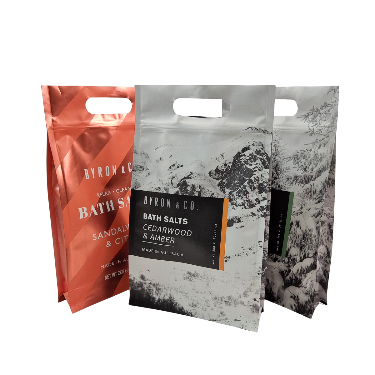  Eco-Friendly Ziplock Bag with Handle Flat Bottom Pouch Zipper for Bath Salt Body Scrub Shampoo Packaging Plastic Bags