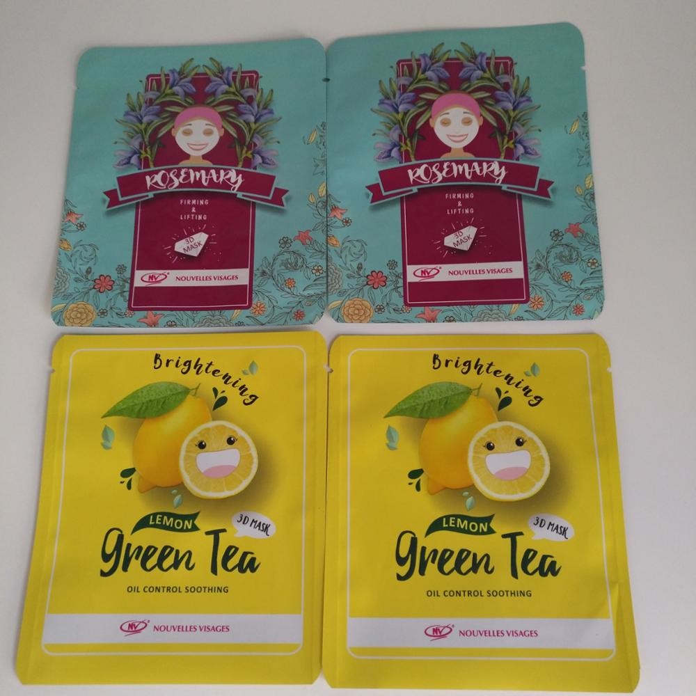 मैट प्लास्टिक फेस मास्क पैकेजिंग लेजर लाइन ज़िपर के साथ होलोग्राफिक टियर नॉच