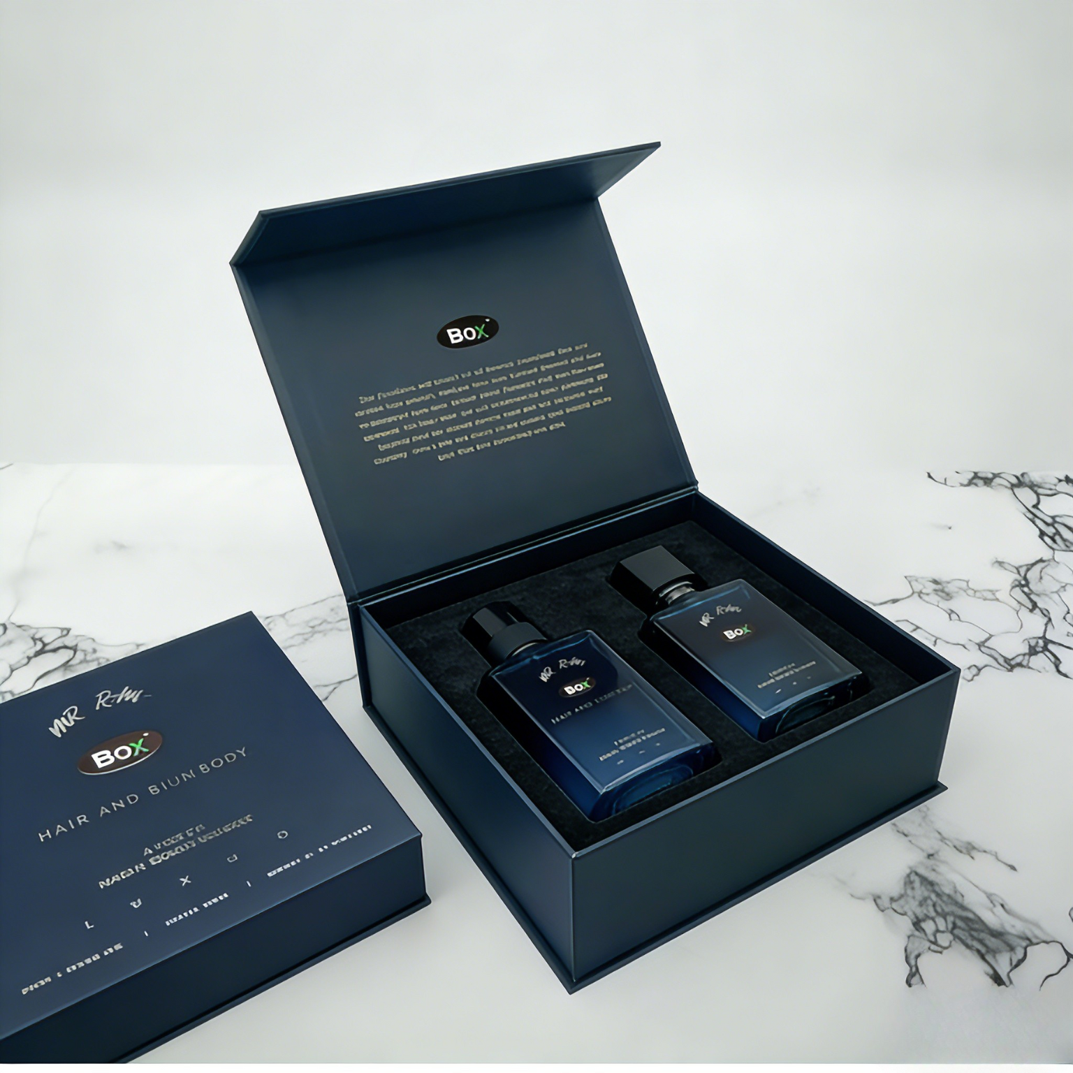 थोक कस्टम लक्जरी कॉस्मेटिक फ़ोल्डर्स चुंबकीय उपहार ईवा फोम इंसर्ट मैट लैमिनेशन बायोडिग्रेडेबल सामग्री इत्र शिल्प के लिए