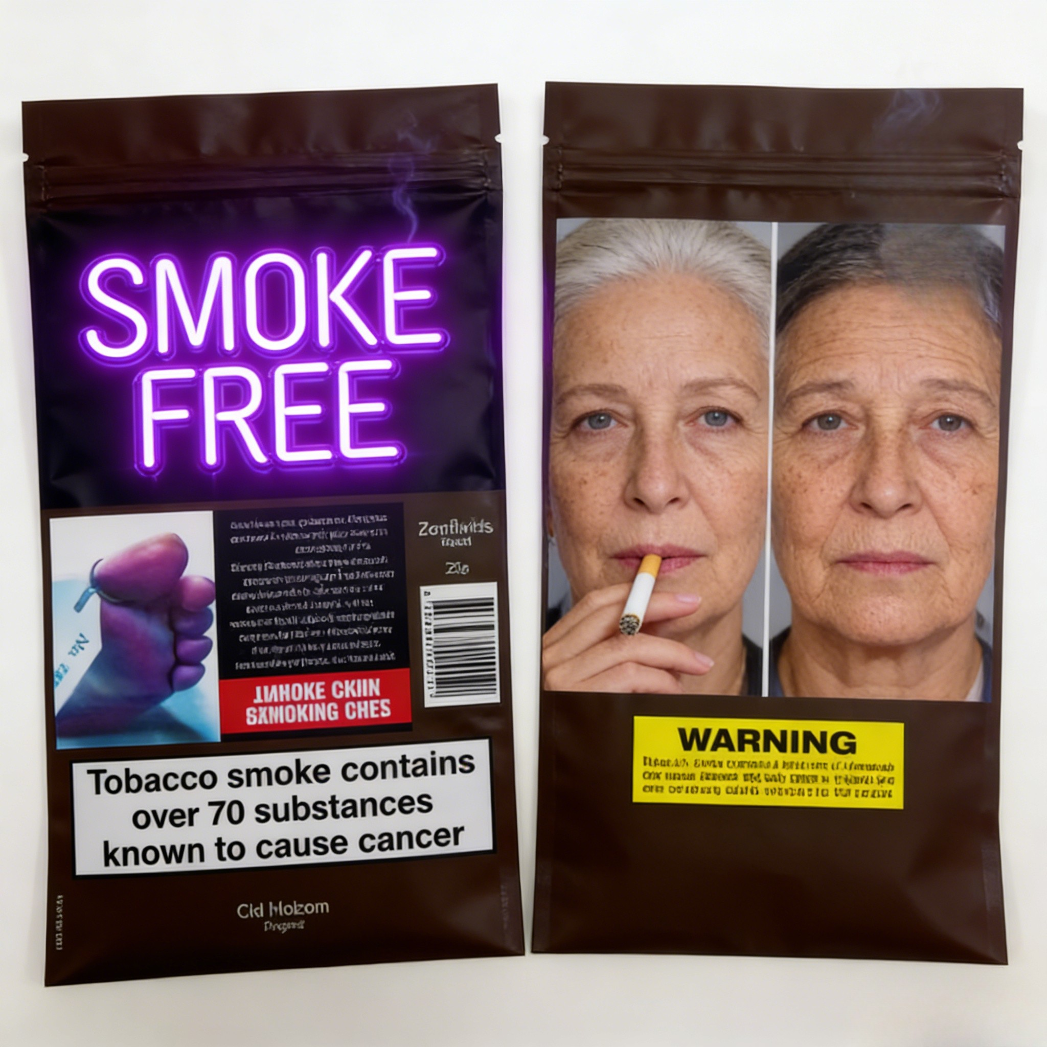 पुनः सीलबंद करने योग्य 3 साइड सील 25g 30g 40g 50g 100g धूम्रपान पत्ती सिगरेट बैग रोलिंग तंबाकू पाउच ज़िपर के साथ