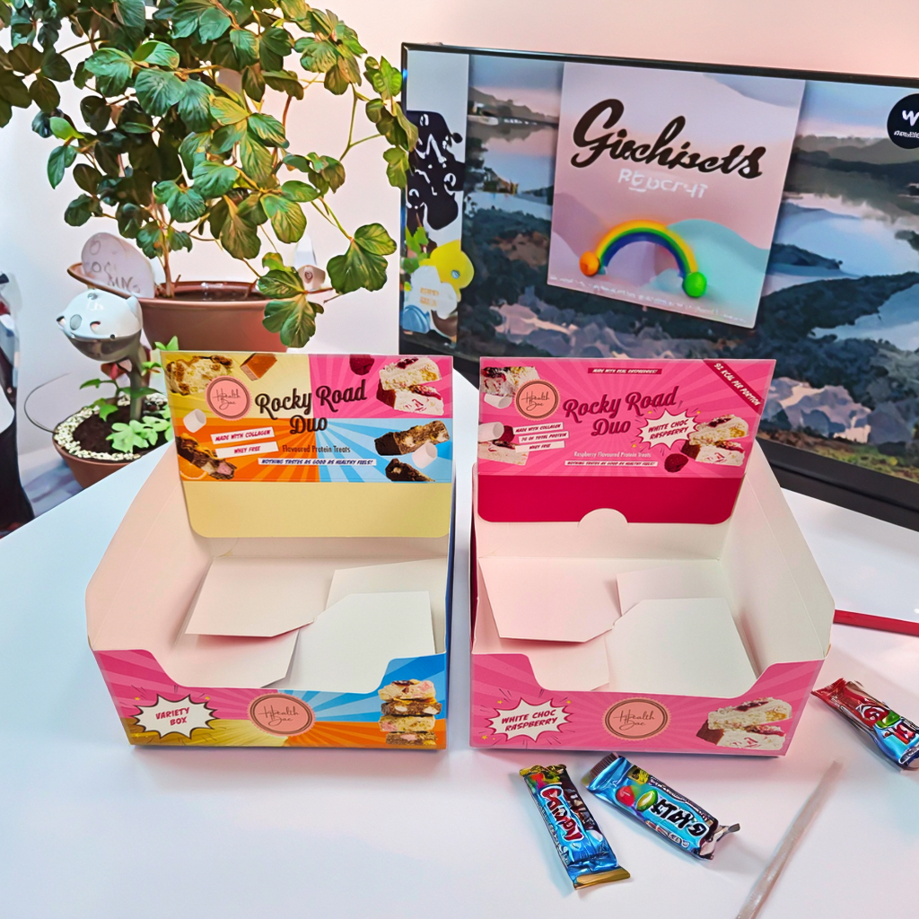 खुदरा स्नैक पैकेजिंग के लिए 350 ग्राम मोटाई और हॉट स्टैम्पिंग के साथ कस्टम मुद्रित कार्डबोर्ड डिस्प्ले बॉक्स