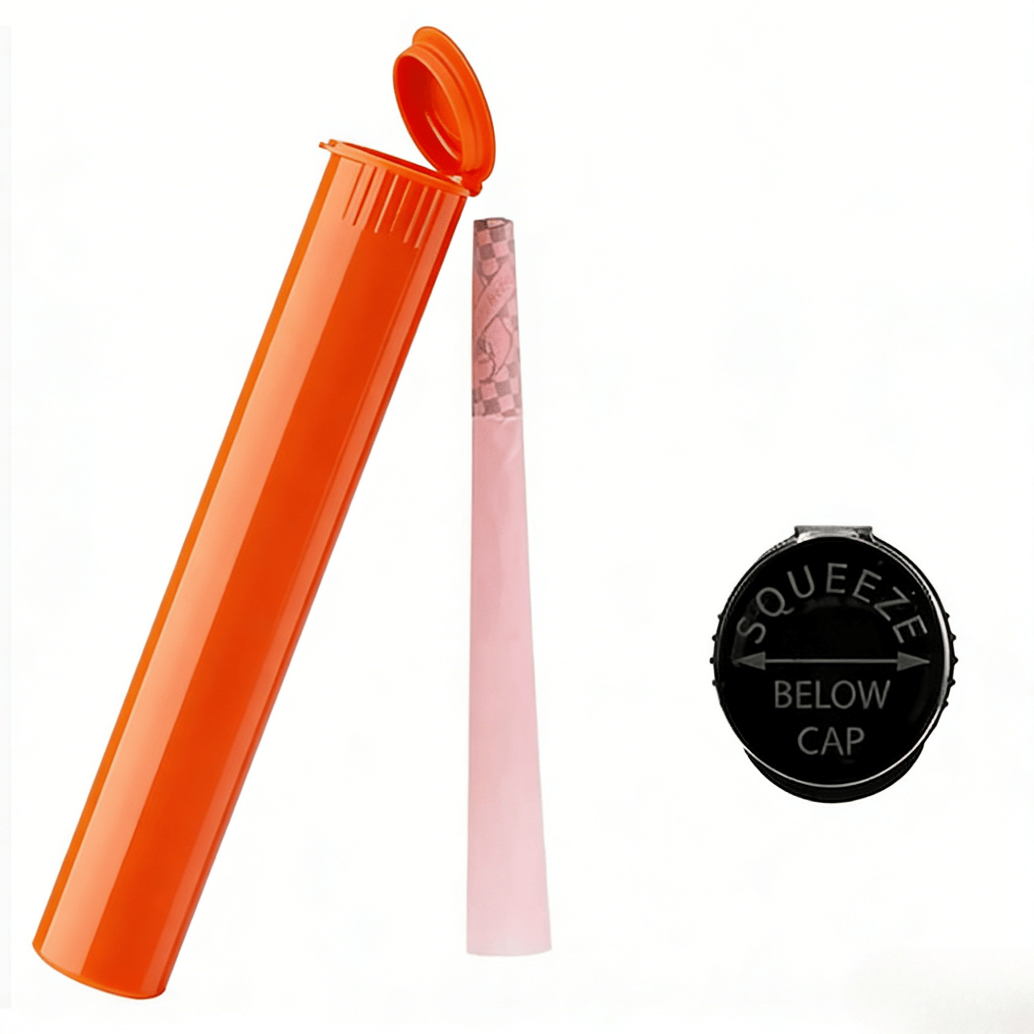 Custom Colors 80mm 98mm 109mm 116mm Child Resistant Squeeze Pop Tops Tubes Plastic Pre Packing Rolling Tube With Label Sticker