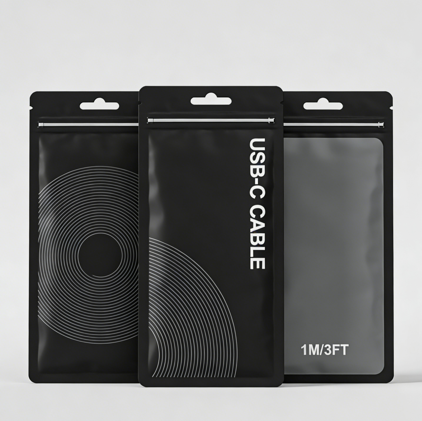 कस्टम मुद्रण पुनर्नवीनीकरण योग्य पीवीसी प्लास्टिक मैट तीन पक्षीय सील के साथ फिर से बंद करने योग्य पैकेजिंग बैग