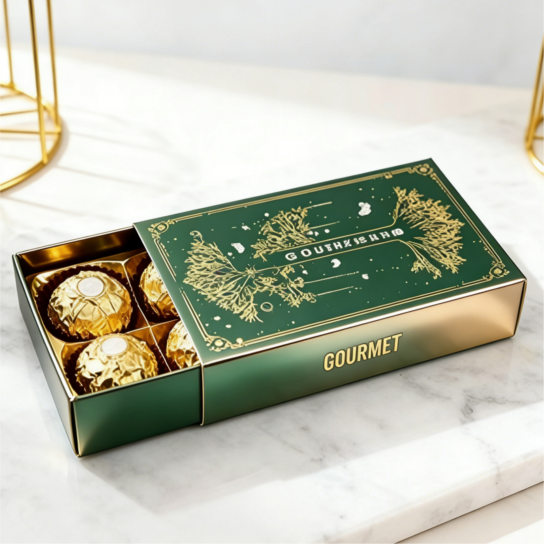 एम्बॉस्ड पैटर्न के साथ कस्टम चॉकलेट बॉक्स पैकेजिंग फूड-ग्रेड सुरक्षित दराज बॉक्स पैकेजिंग