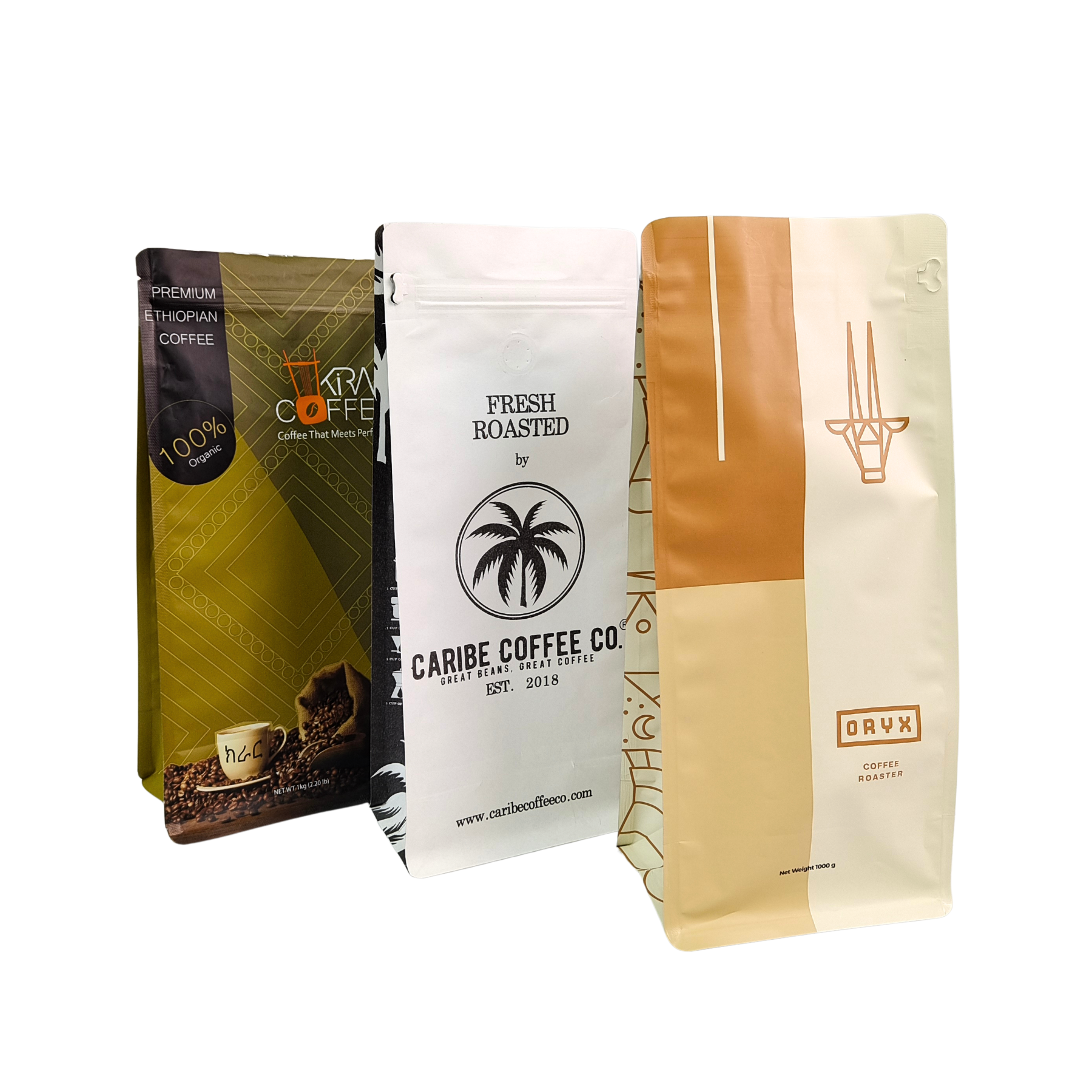 कॉफी और स्नैक्स पैकेजिंग के लिए खाद्य ग्रेड गंध रोधी स्टैंड अप पाउच 120 माइक्रोन