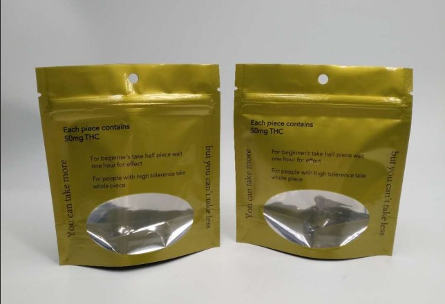 गंध प्रूफ जिपलाक एडिबल्स गमी बियर कैंडी के लिए पाउच तेल खरपतवार गांजा प्लास्टिक खड़े हो जाओ