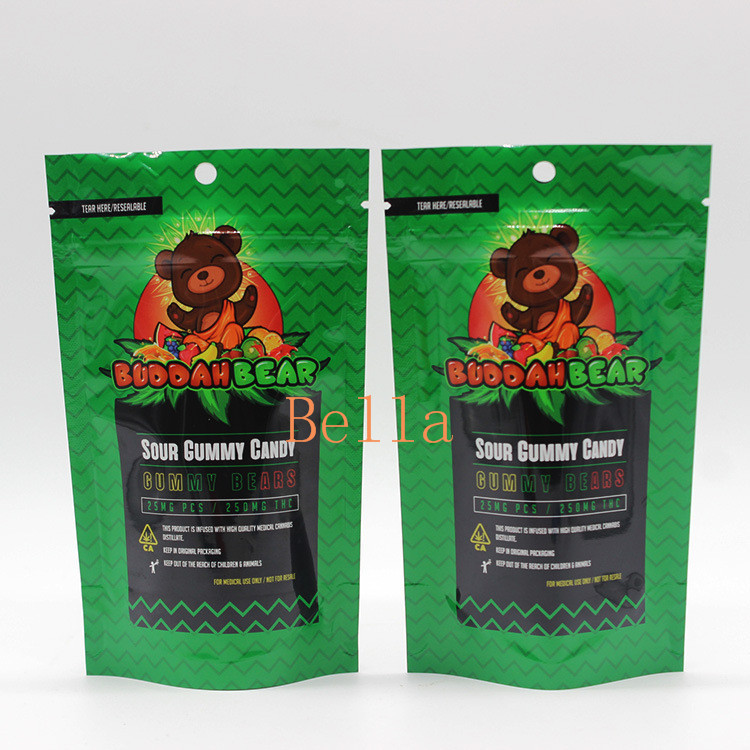 स्पष्ट खिड़की स्टैंड जिपर पाउच हर्बल चाय सीबीडी पॉवरफूड पैकेजिंग के लिए कस्टम प्रिंटिंग