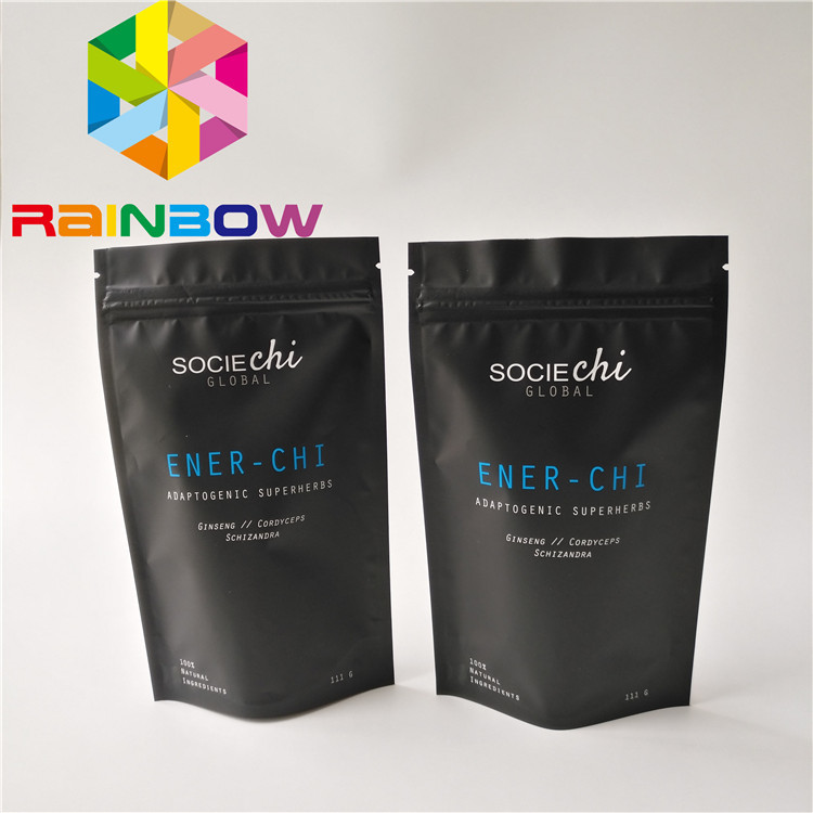 खाद्य ग्रेड सामग्री जिपर पाउच के साथ खड़े हो जाओ पन्नी लाइनर के साथ Moringa पाउडर बैग के आकार का