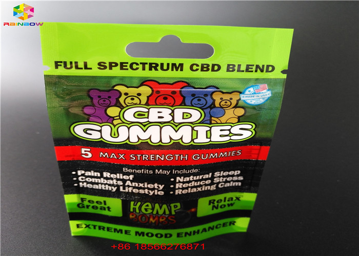 CBD GUMMIES पैकेजिंग प्लास्टिक बैग्स विथ लैमिनेटेड एल्युमीनियम सैचेट बैग हीट सील फ़ूड जिप पाउच फॉइल पॉली बैग