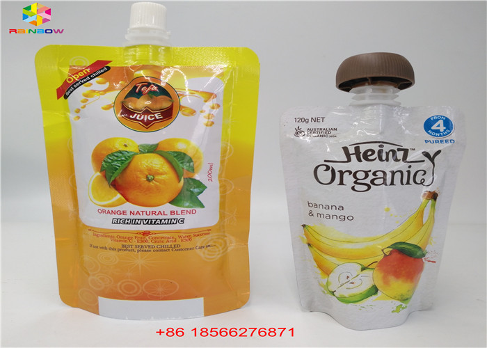 पुन: प्रयोज्य तरल टोंटी बैग, टोपी Doypack पन्नी रस टोंटी के साथ पाउच खड़े हो जाओ