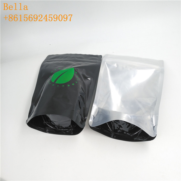 होलोग्रैफिक प्लास्टिक टी बैग्स पैकेजिंग कॉफी इको फूड बैग एक साइड क्लियर के साथ