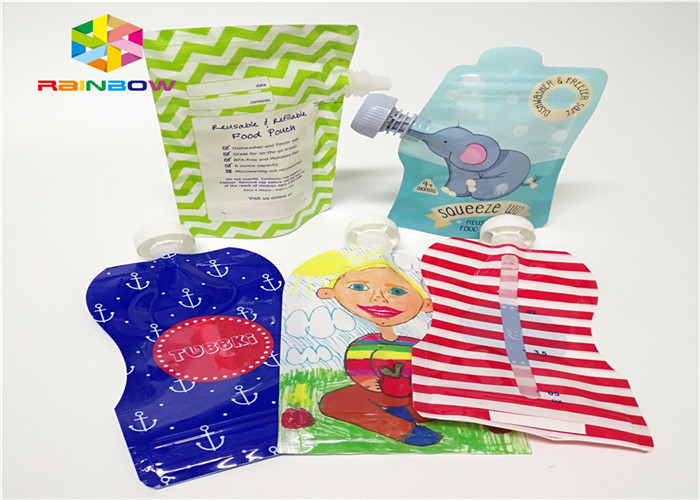 एल्यूमीनियम पन्नी स्टैंड अप टोंटी थैली पैकेजिंग अनुकूलित मुद्रण 120 मिलीलीटर प्लास्टिक