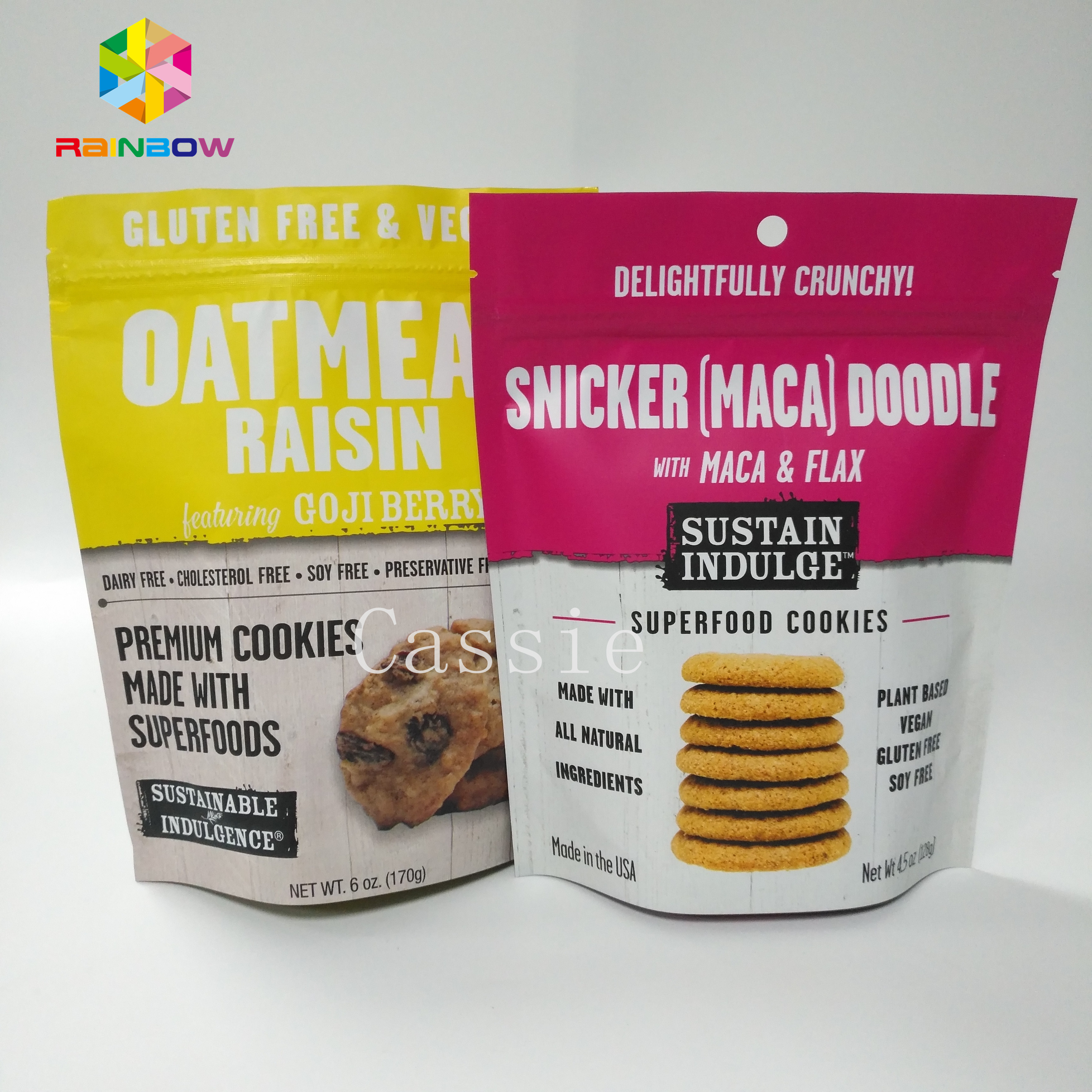 एल्यूमीनियम पन्नी स्टैंड अप ज़िपलॉक बैग, नमकीन खाद्य पैकेजिंग बैग अनुकूलित रंग