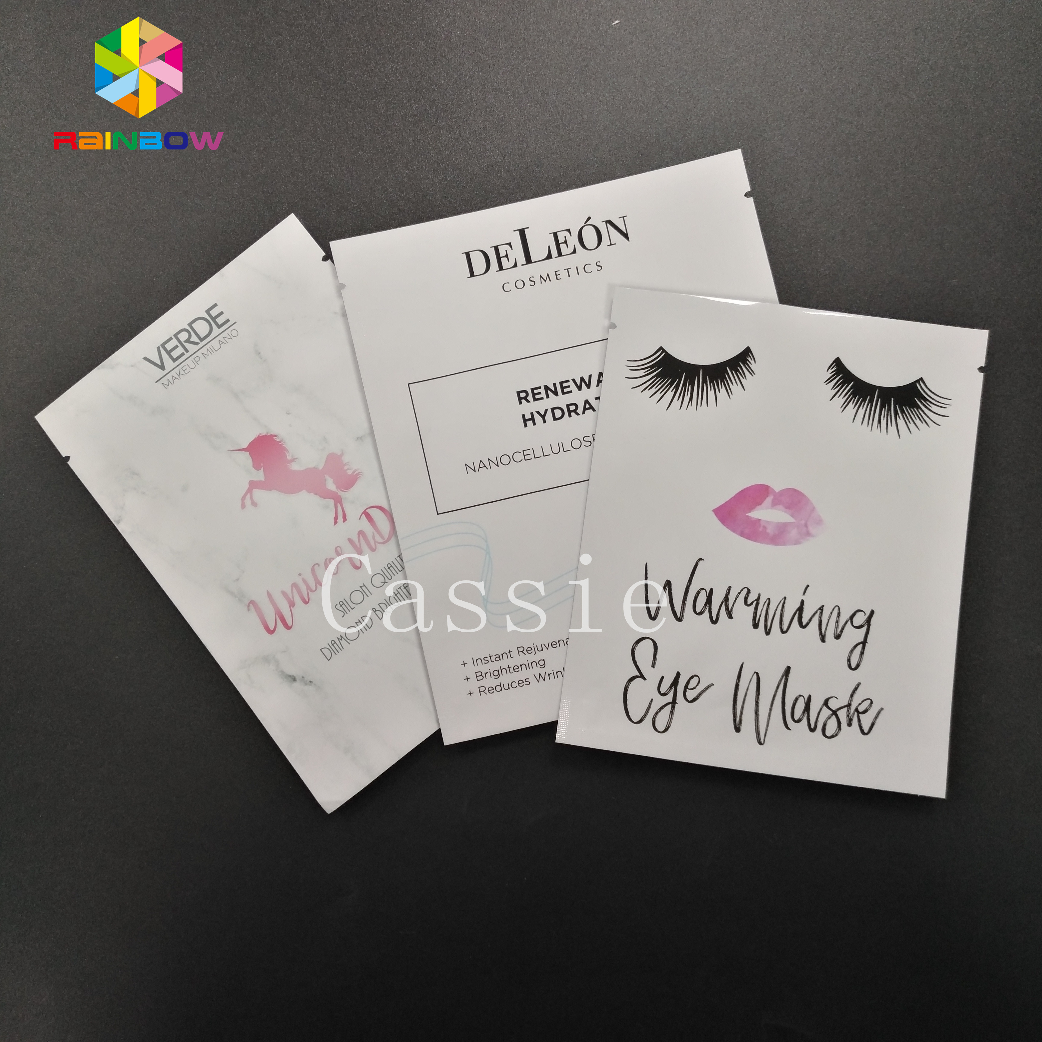 कस्टम पकड़ सील बैग कॉस्मेटिक एल्यूमीनियम पन्नी वैक्यूम टुकड़े टुकड़े में चेहरे मास्क पैकेजिंग