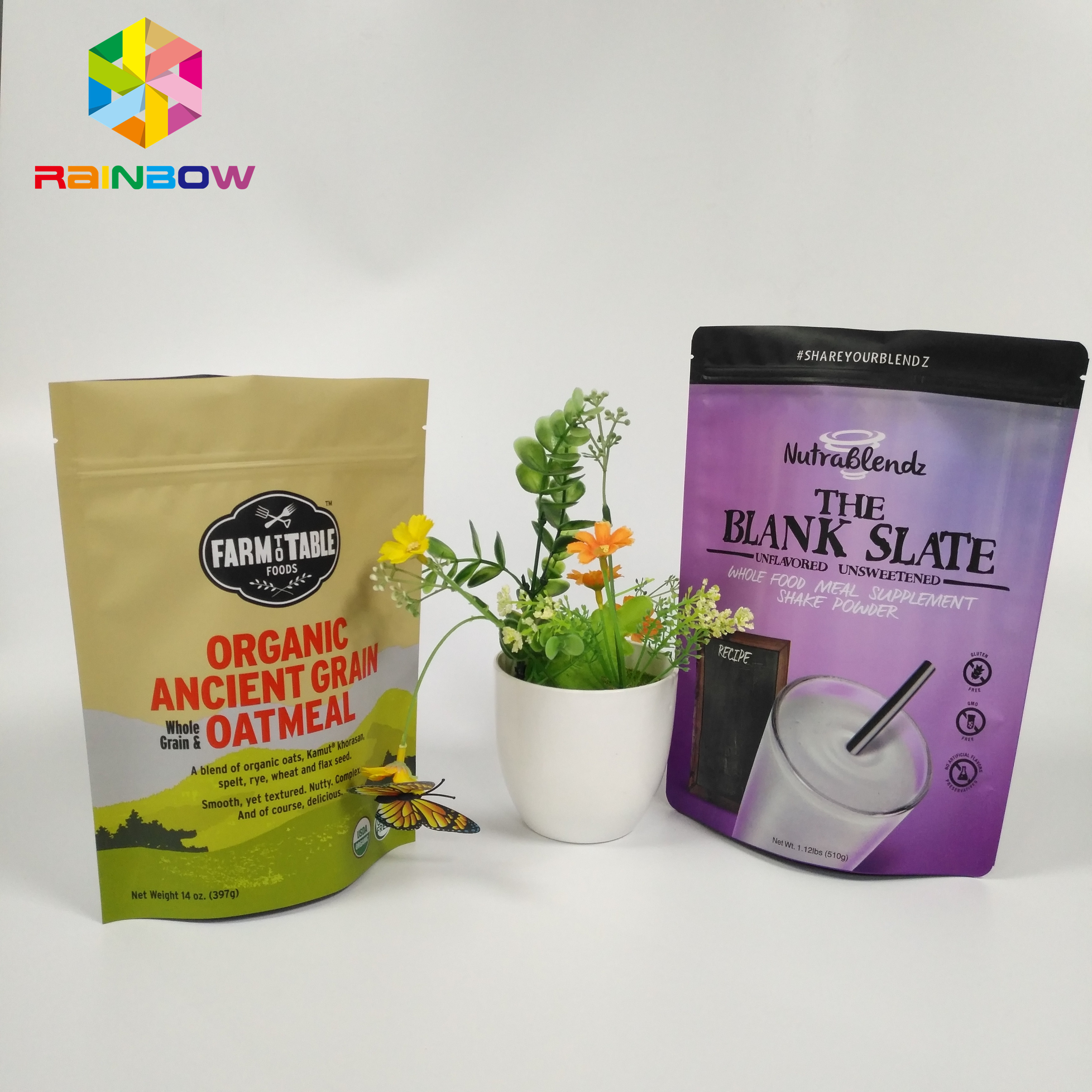 Resealable स्नैक बैग पैकेजिंग एल्यूमीनियम पन्नी स्टैंड ऊपर Doypack ज़िप ताला थैली