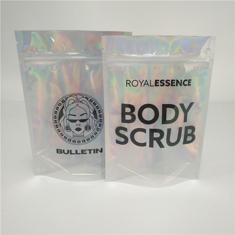 Shinning होलोग्राफिक पन्नी थैली पैकेजिंग होलोग्राम बैग Mylar ग्लिटर पाउडर नेल पॉलिश बैग