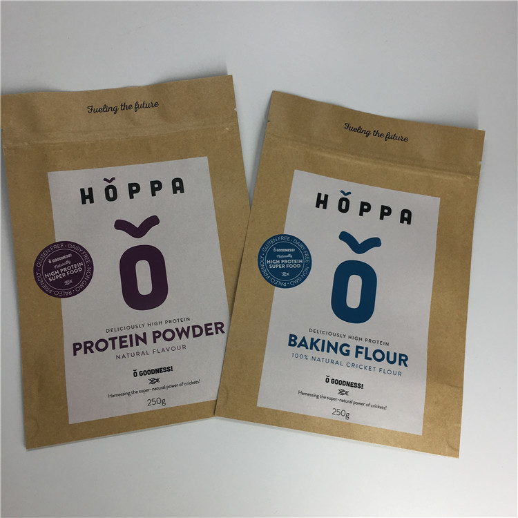 ब्राउन क्राफ्ट पेपरस्टेड पाउच अप 120-140 पाउडर मसालों के लिए माइक्रोन मोटाई