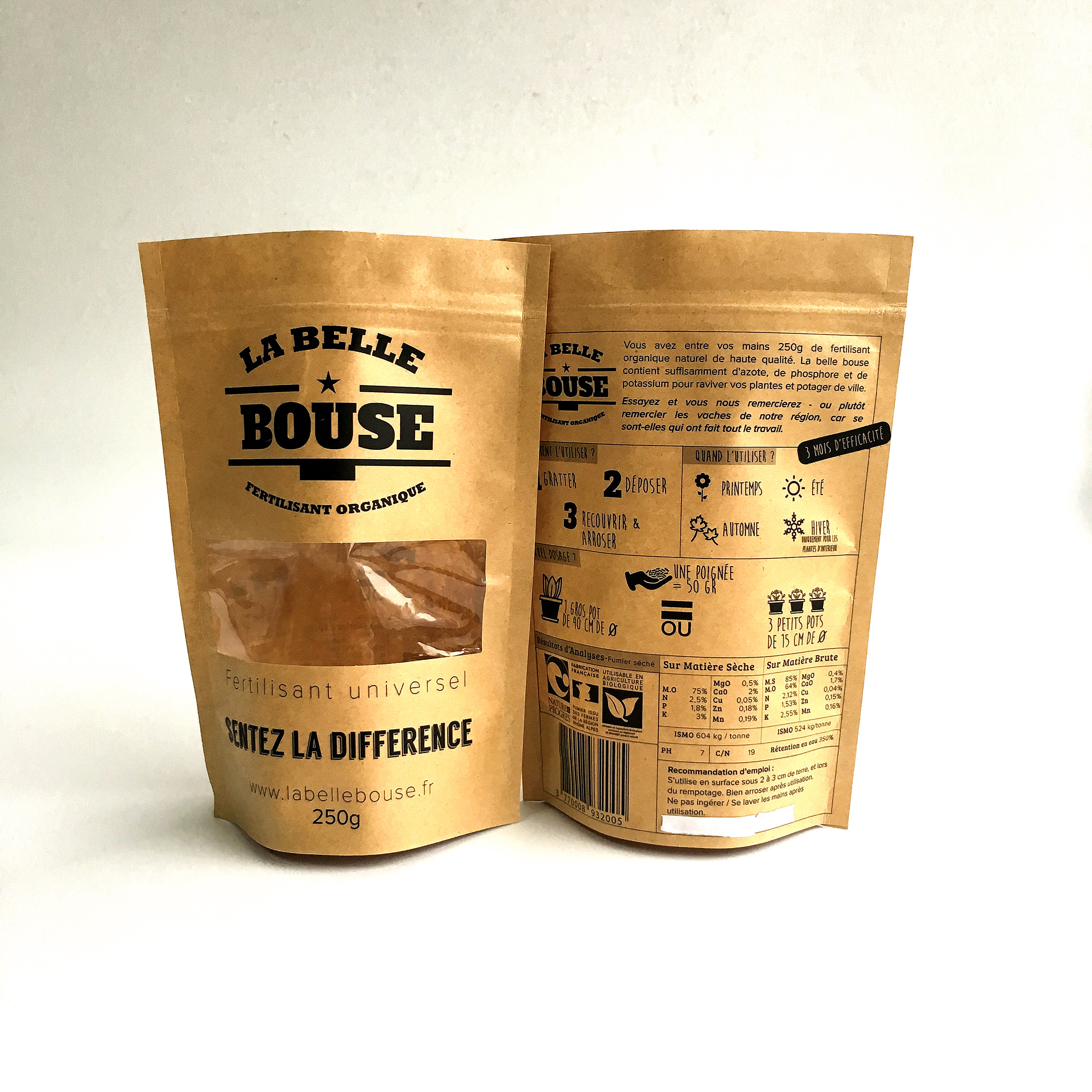 पुनर्नवीनीकरण स्वनिर्धारित कागज बैग प्राकृतिक ज़िप ताला खिड़की के साथ थैली खड़े हो जाओ