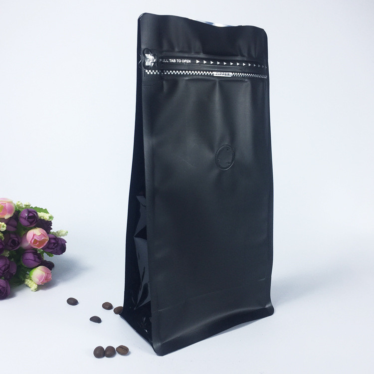 वाल्व के साथ Resealable मैट प्लास्टिक पाउच पैकेजिंग लाइन में खड़ा ज़िप ताला फ्लैट नीचे