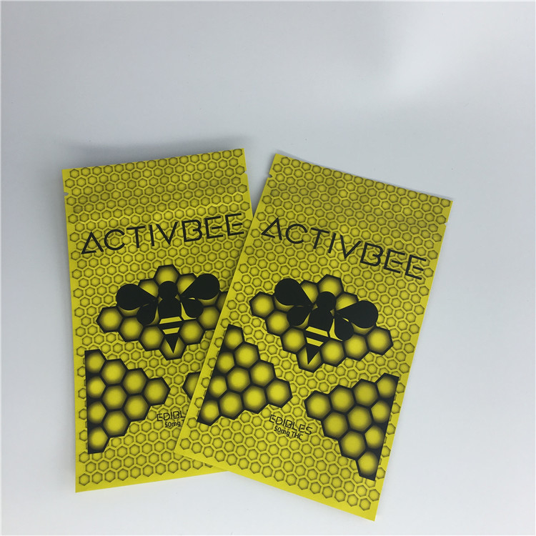 तीन साइड सील स्टैंड कॉफी पाउच प्लास्टिक Mylar ज़िप ताला तंबाकू खरपतवार पैकेजिंग