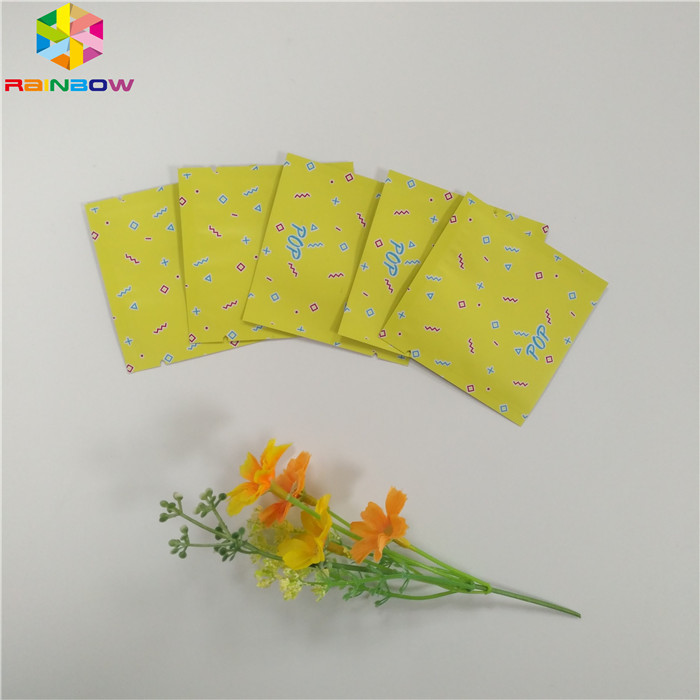 स्नैक टी कैप्सूल के लिए फूड ग्रेड फॉयल पाउच पैकेजिंग मायलर थ्री साइड सील फ्लैट जिपर बैग