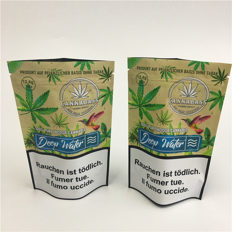 फूड ग्रेड हर्बल धूप पैकेजिंग स्टैंड थैली मुद्रित ज़िपलॉक बैग अनुकूलित