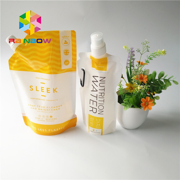 5oz / 7oz प्लास्टिक टोंटी थैली पैकेजिंग पारदर्शी ऊर्जा पेय थैला Recyclable